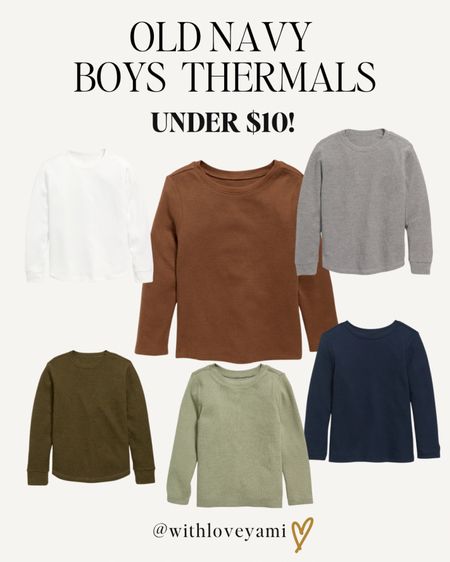 Toddler and big kid Boys thermals on sale at Old Navy. Stock up for fall and winter. Toddler size is $6 and big kids is $10  

#LTKfamily #LTKsalealert #LTKstyletip