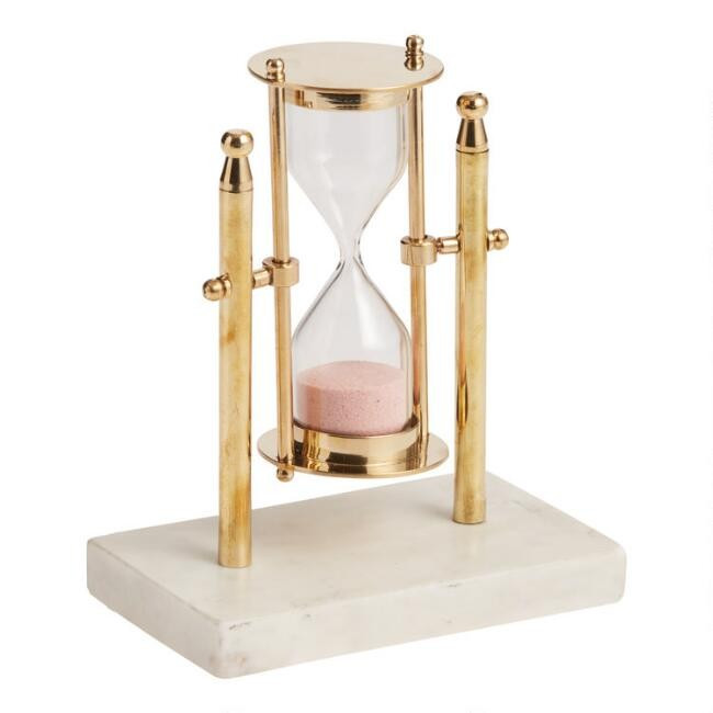 Rotating Brass Hourglass Timer With Stand | World Market