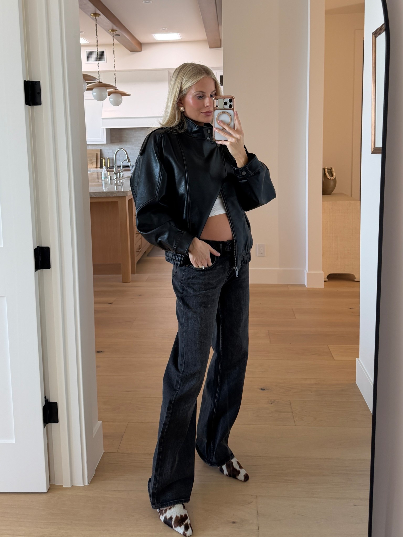 Code AFKATHLEEN for 20% off $125+! Wearing a small in tank & coat, 29 reg in jeans (sized up for pregnancy), shoes are tts! #kathleenpost

Date night outfits, winter chic, date night look, leather jacket outfit, bump friendly, maternity outfit

#LTKootd #LTKSaleAlert #LTKBump