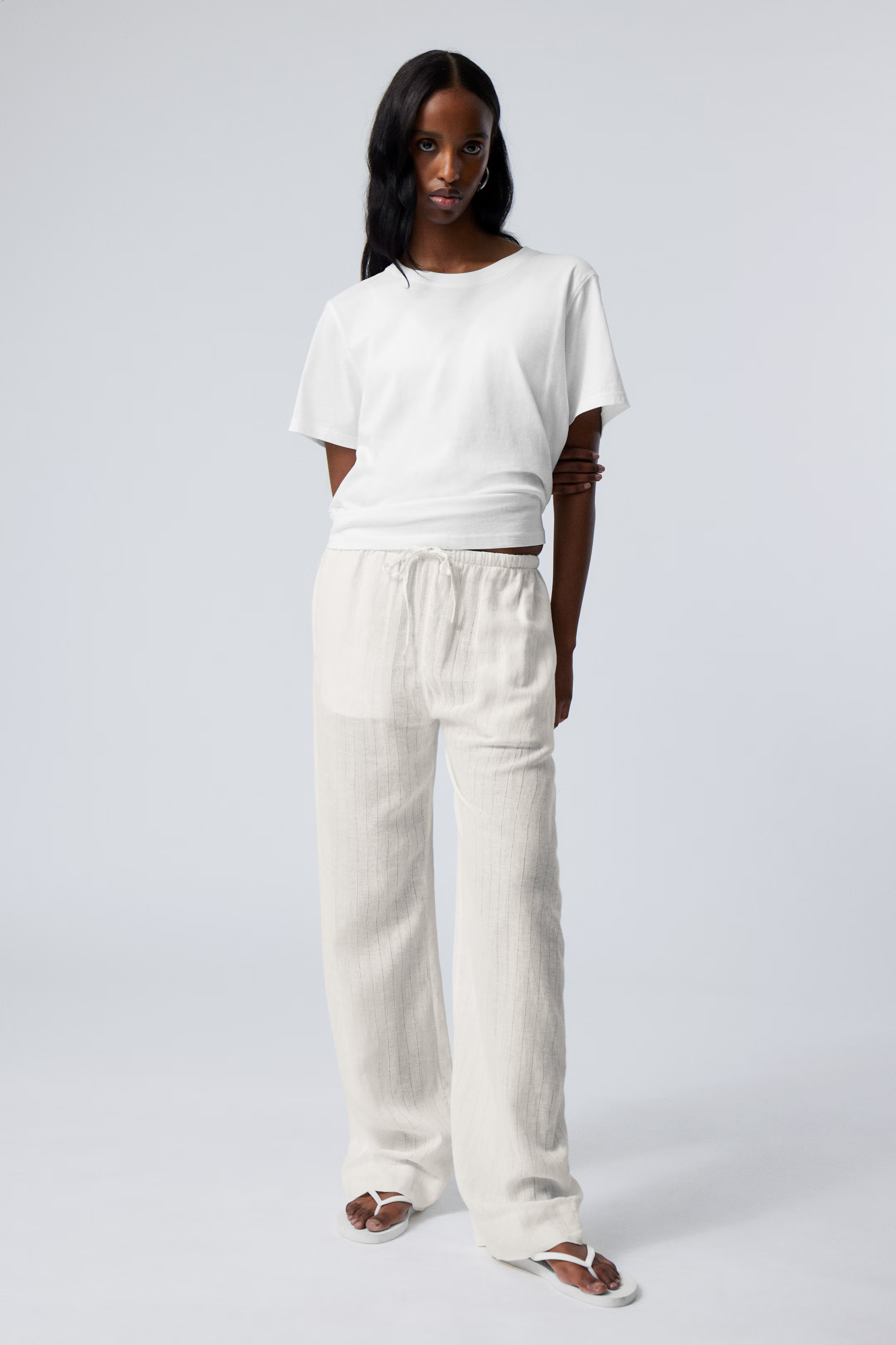 Relaxed Linen Blend Trousers | H&M (UK, MY, IN, SG, PH, TW, HK)