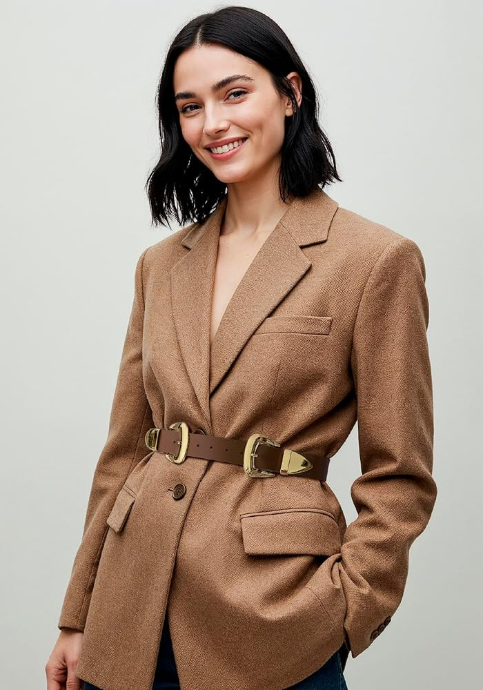 Double Buckle Western Waist Belt for Women – Boho Cowgirl Waist Belt – Belt for Dresses, Coun... | Amazon (US)