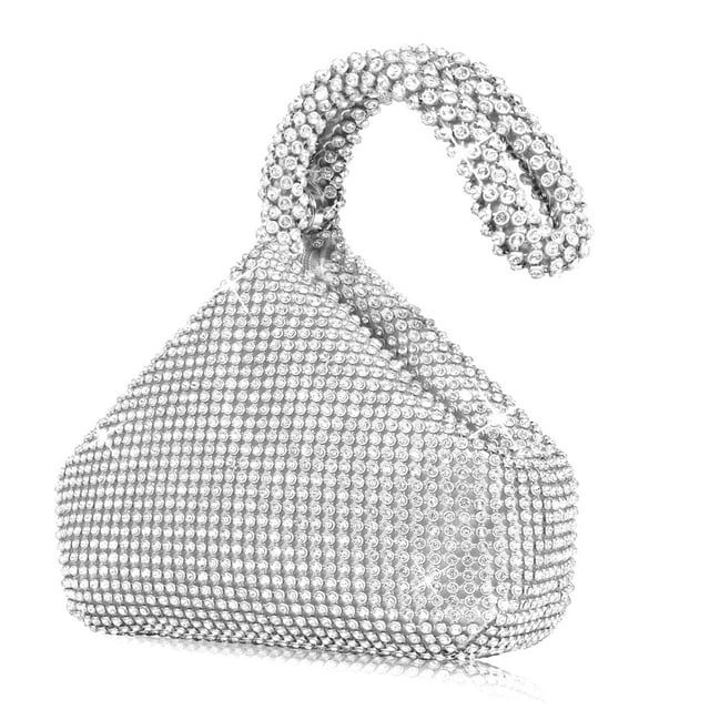 Loccbie Women's Rhinestone Clutch Evening Bags Glitter Triangle Wrist Purse for Party Prom Weddin... | Walmart (US)