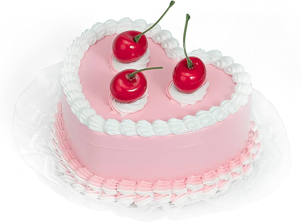 Coquette Room Decor Aesthetic, Heart Shaped Jewelry Box for Girls, Fake Cherry Pink Cake, Cute Ka... | Amazon (US)