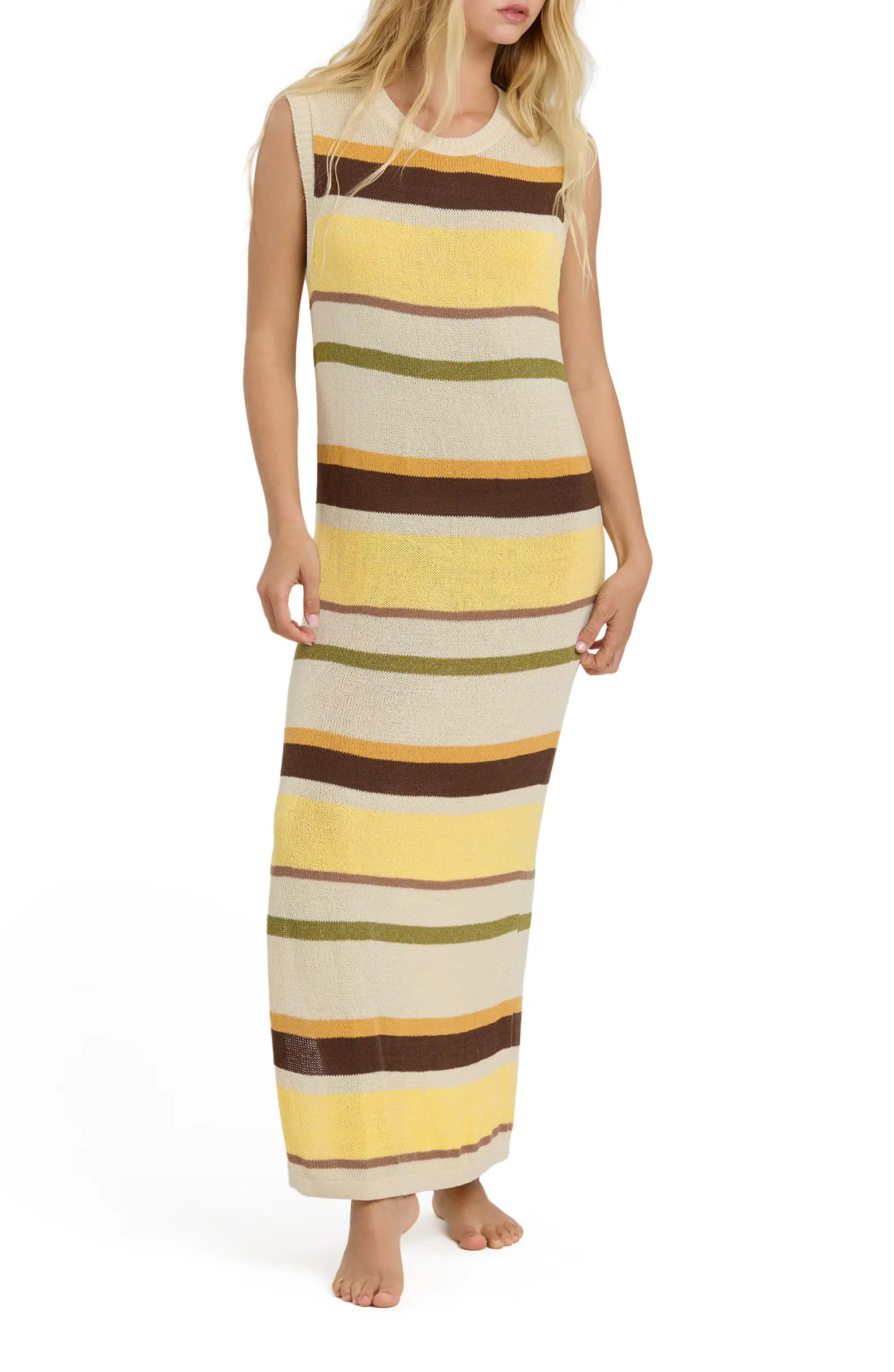Billabong Those Days Stripe Rib Knit Maxi Dress | Nordstrom | Nordstrom