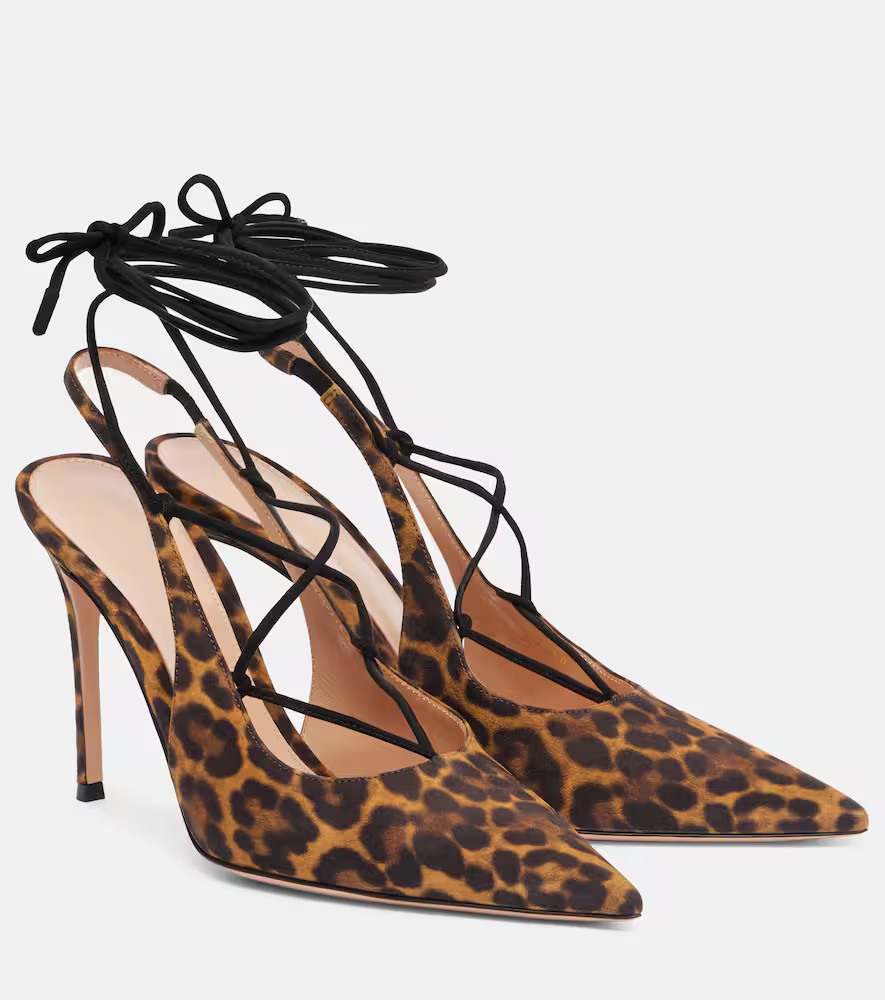Gianvito Rossi Escarpins slingback 95 en daim à motif léopard | Mytheresa (INTL)