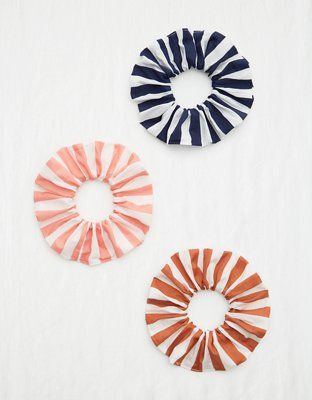 Aerie Cotton Poplin Scrunchie 3-Pack | American Eagle Outfitters (US & CA)
