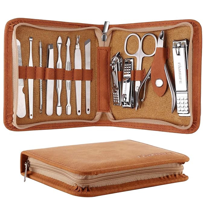 FAMILIFE F03 Manicure Set, Pedicure Kit Nail Clipper Set 13pcs Professional Men Grooming Kit Stai... | Amazon (US)