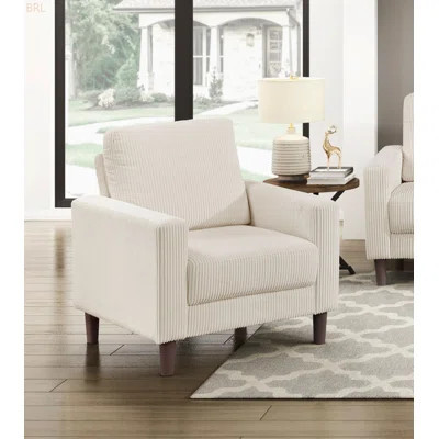 Modern Contemporary Corduroy Upholste Chair Comfortable Cushion Solid Wood Living Room Furniture 1Pc | Wayfair North America