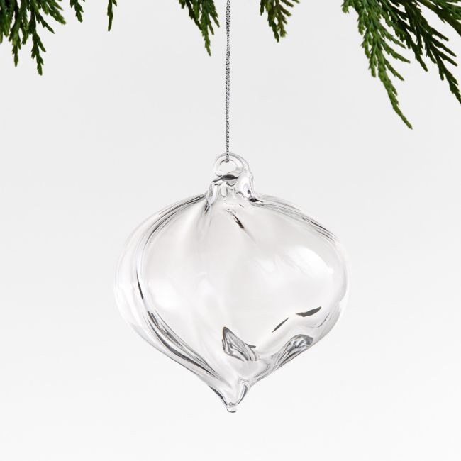 Glass Swirl Onion Christmas Ornament | Crate & Barrel