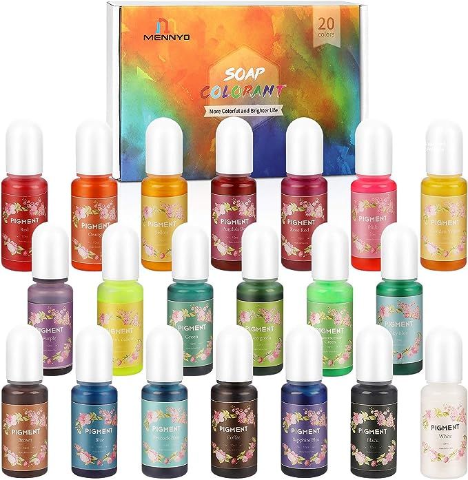 Epoxy Resin Pigment, MENNYO Epoxy Resin Soap Dye Colourant 20 Colors (10ml, Total 200ml), Natural... | Amazon (UK)