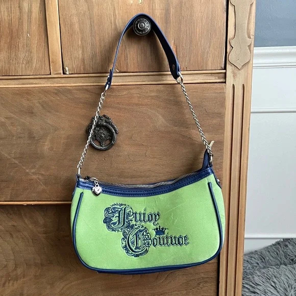 Y2K Juicy Couture Velour Green Shoulder Handbag | Poshmark