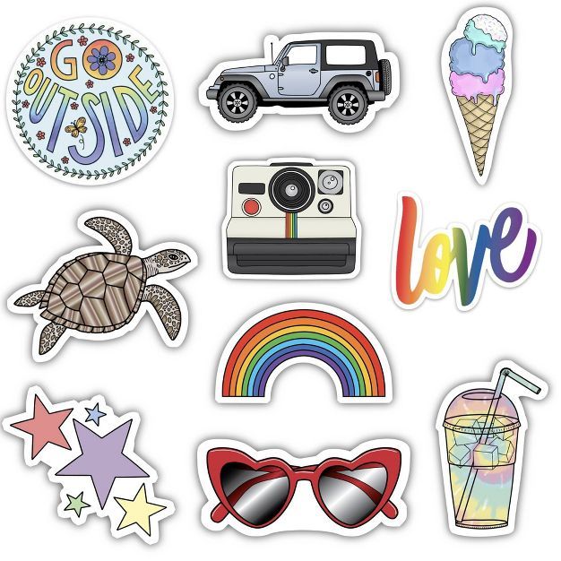 Big Moods VSCO Girl Summer Vibes Sticker Pack 10pc | Target