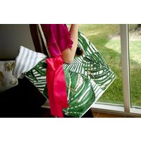 Palm Leaf Personalized Beach Tote. | Qty. 1 Bridal Party Gift. Patterned Tote Bag. Bridesmaid Pl19Bt | Etsy (US)