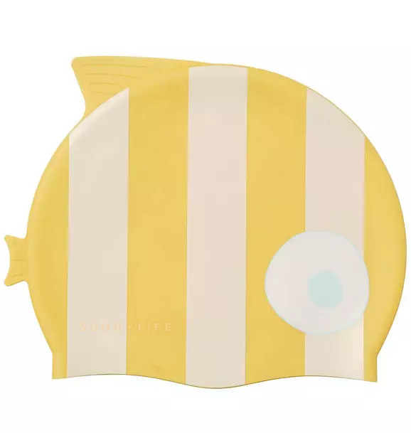 Swim Cap: Finn the Fish - Mustard Stripe | Janie and Jack