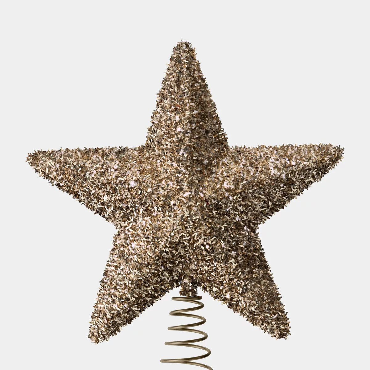 9.25" Unlit Tinsel Star Christmas Tree Topper Gold - Wondershop\u2122 | Target