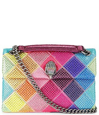 Kurt Geiger London Medium Kensington Rainbow Fabric Rhinestoned Crossbody Bag - Multi | Dillard's