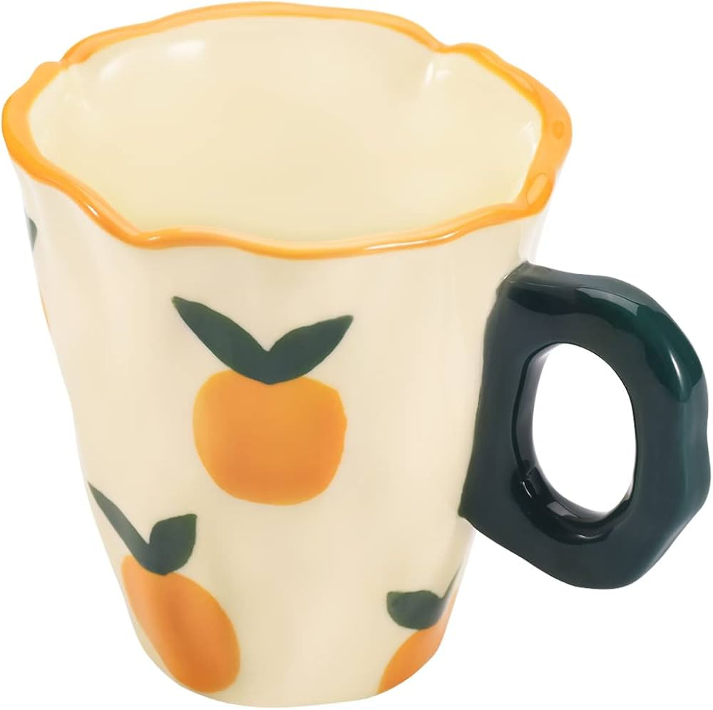 Koythin Ceramic Coffee Mug 10 oz 300 ml Fresh Orange | Amazon (US)