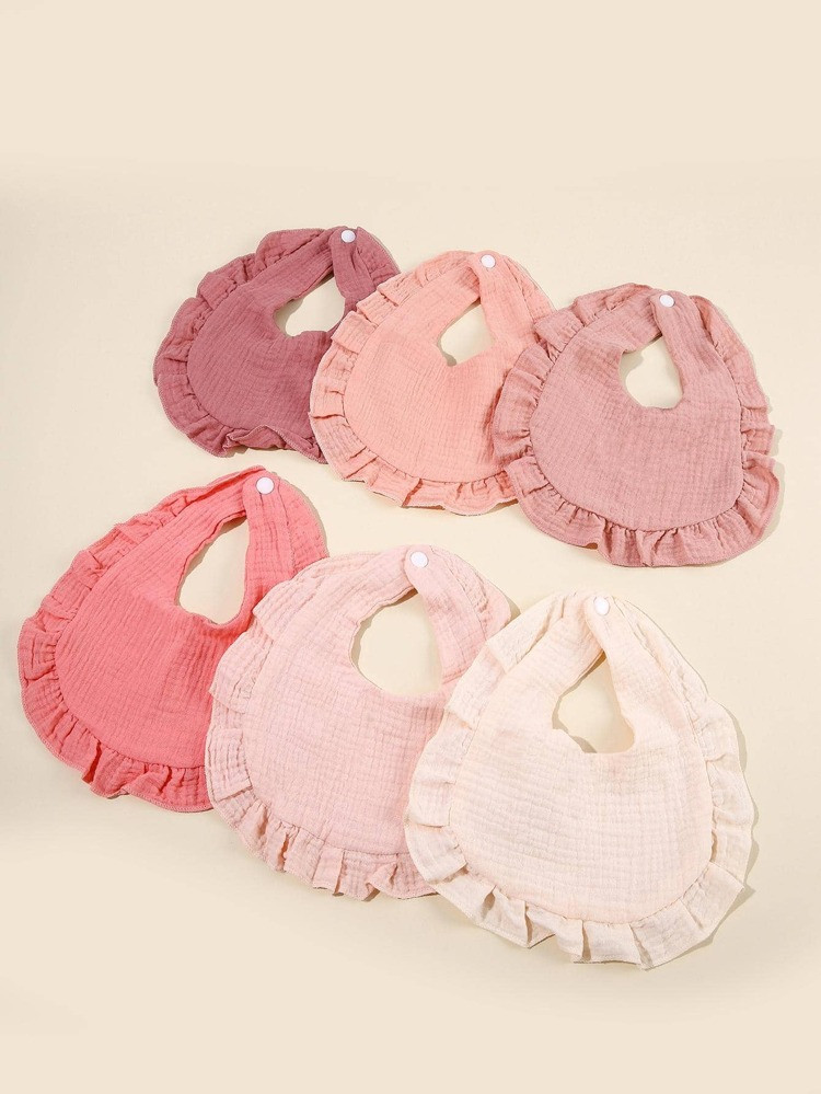 6pcs Baby Ruffle Trim Bib | SHEIN