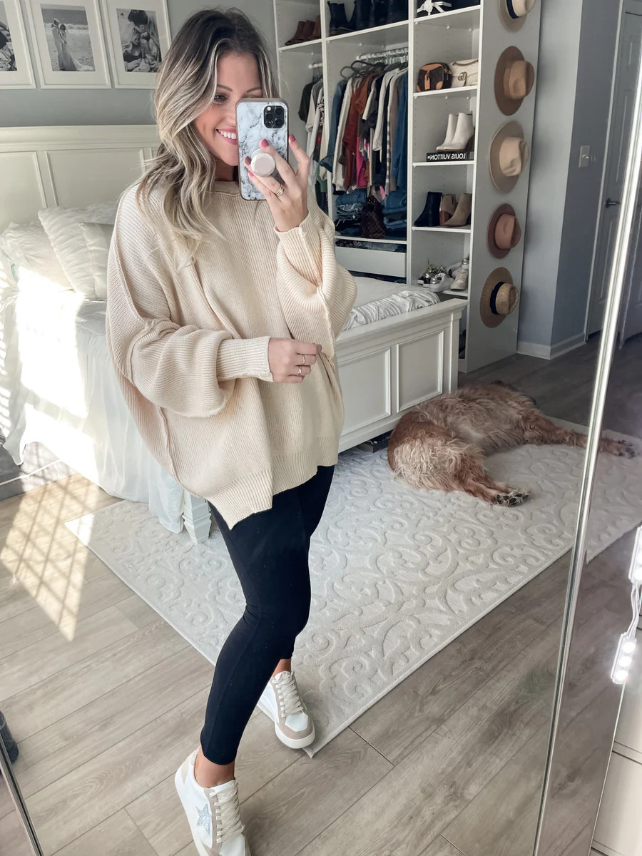 TAKE IT EASY ON ME DOLMAN SLEEVE LOOSE KNIT SWEATER | Shop Set Apart LLC