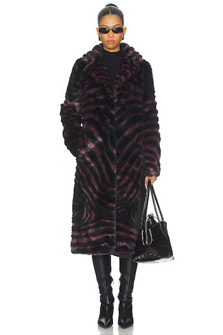Gonzo Coat in Striped Burgundy | Revolve Clothing (Global)