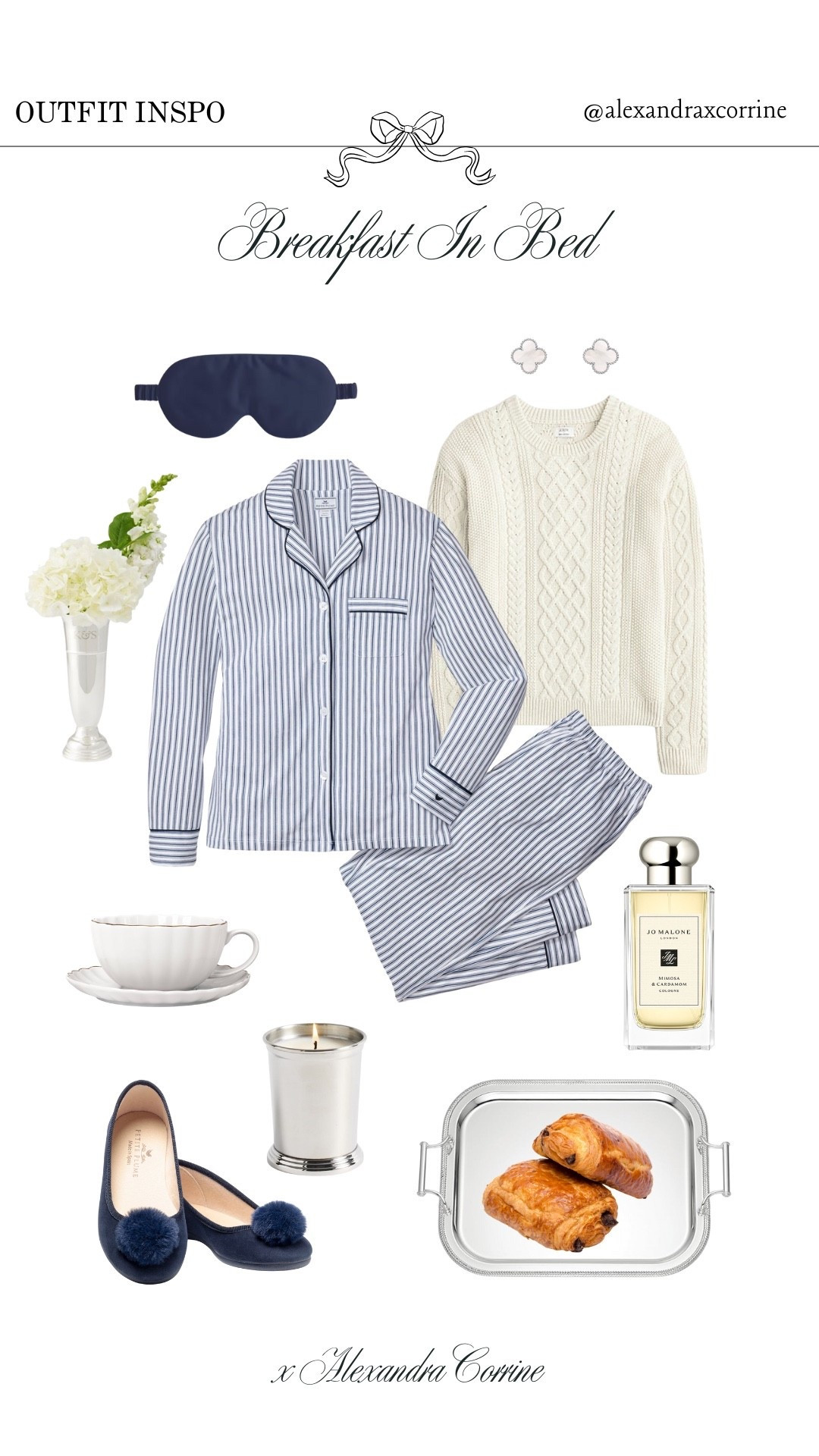 Breakfast in bed ☕️🤍☁️

Pajamas, pjs, pajama set, loungewear, lounge set, slippers, sweater, cable knit, silver, silver tray, cozy at home, homebody, preppy chic aesthetic 

#LTKStyleTip #LTKHome