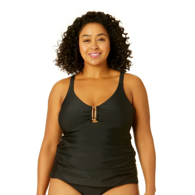 Time and TruTime and Tru Women's and Plus Solid Black Swim TopUSD$23.98Price when purchased onlin... | Walmart (US)