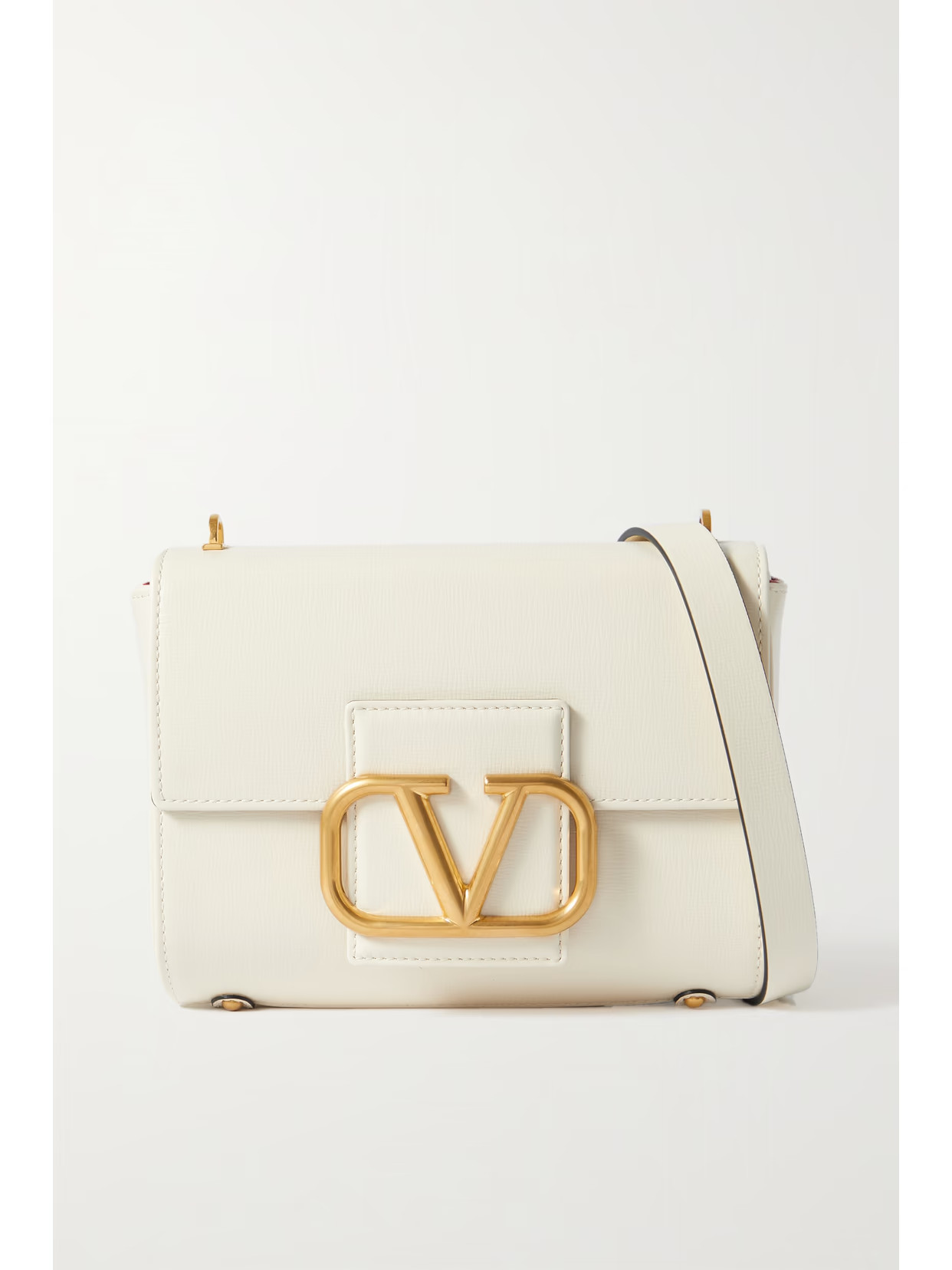 Valentino - Valentino Garavani Stud Sign Textured-leather Tote - Ivory | NET-A-PORTER (US)