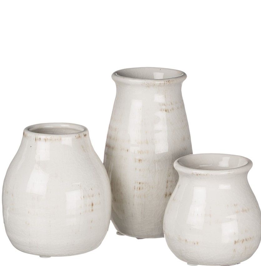 Sullivans Small White Ceramic Vase Set, Rustic White Home Decor, Great for Centerpieces, Kitchen,... | Walmart (US)