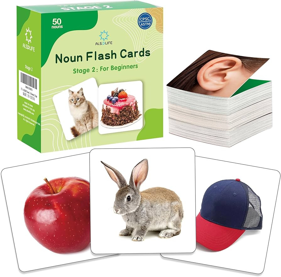 Noun Flash Cards for Toddlers, 50 Beginners-Level Durable Photo Flashcards, Speech Therapy Materi... | Amazon (US)