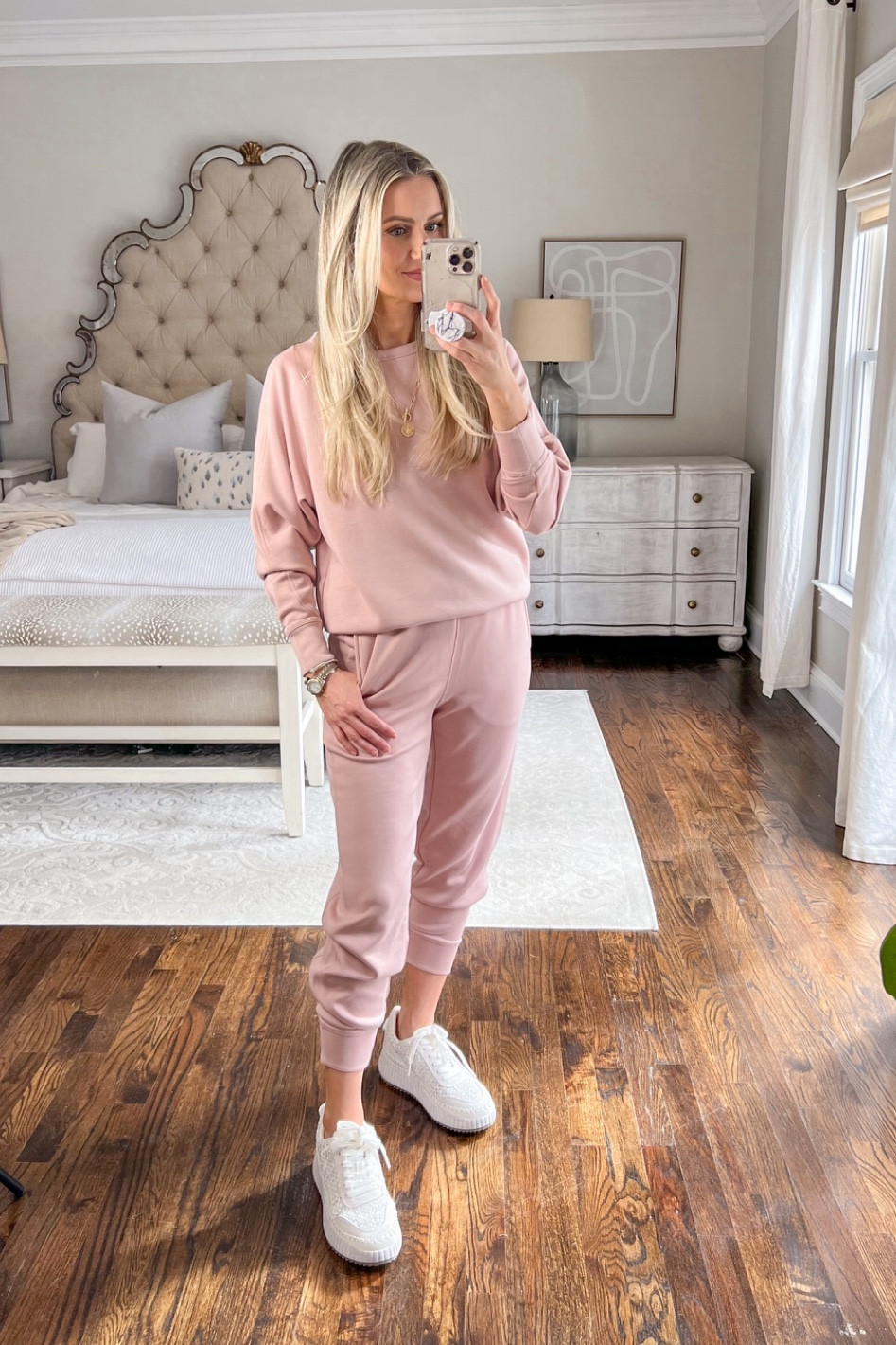 The most comfortable lounge set. Runs TTS 

Joggers 
Sweatshirt 
Lounge set 
Athleisure 
Pink sweatsuit 
Lounge wear 

#LTKfindsunder50 #LTKstyletip #LTKfindsunder100