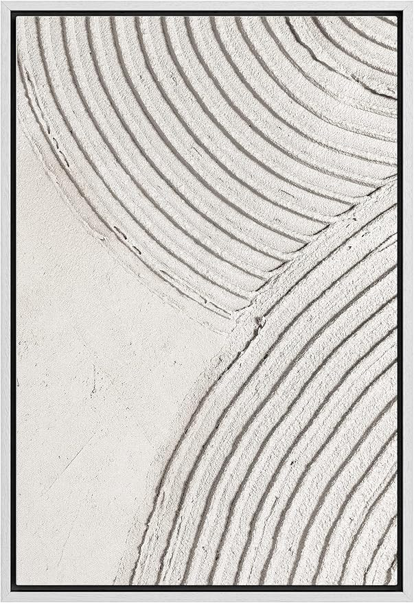 SIGNWIN Framed Canvas Print Wall Art Rustic Beach Sand Spiral Circle Ring Collage Abstract Shapes... | Amazon (US)