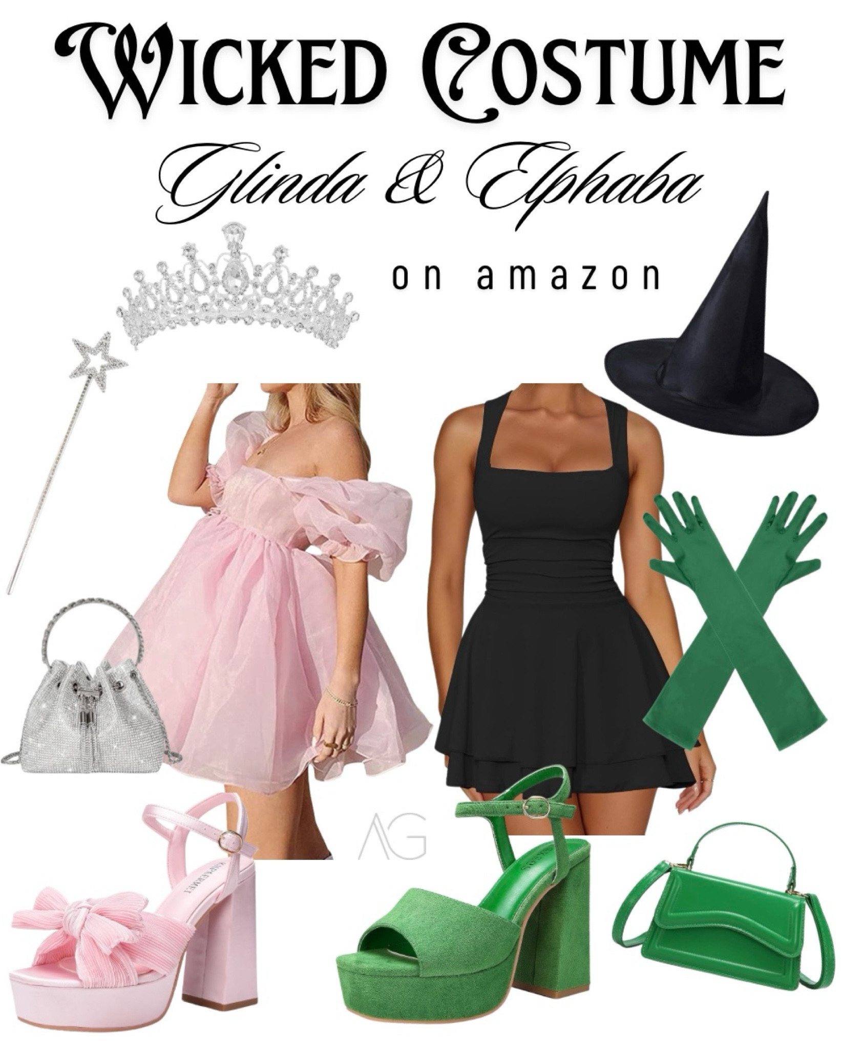 Wicked Halloween Costume idea! Glinda and Elphaba make the perfect dynamic duo costume! 🩷💚 

Wicked Witch of the West and the Good Witch of the North all products linked on Amazon! 

#halloween #costumes #dynamicduo #wizard #wizardofoz #friend #bffcostume #easy #popular 

#LTKHalloween #LTKParties #LTKSeasonal