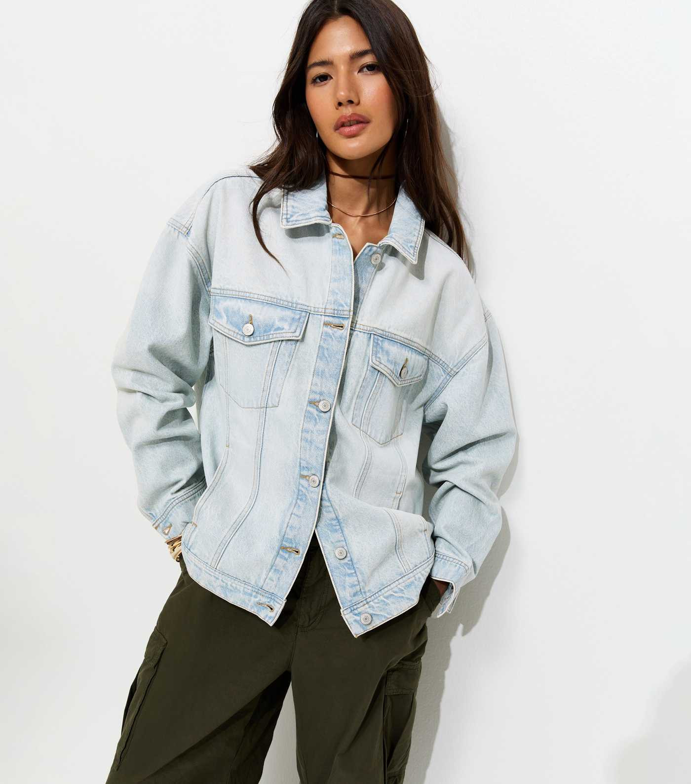 Light Blue Oversized Denim Jacket | New Look | New Look (UK)