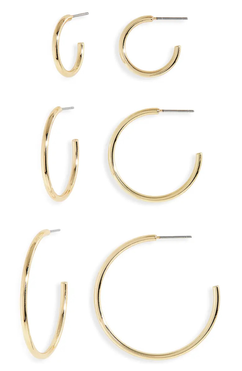 Set of 3 Wire Hoop Earrings | Nordstrom