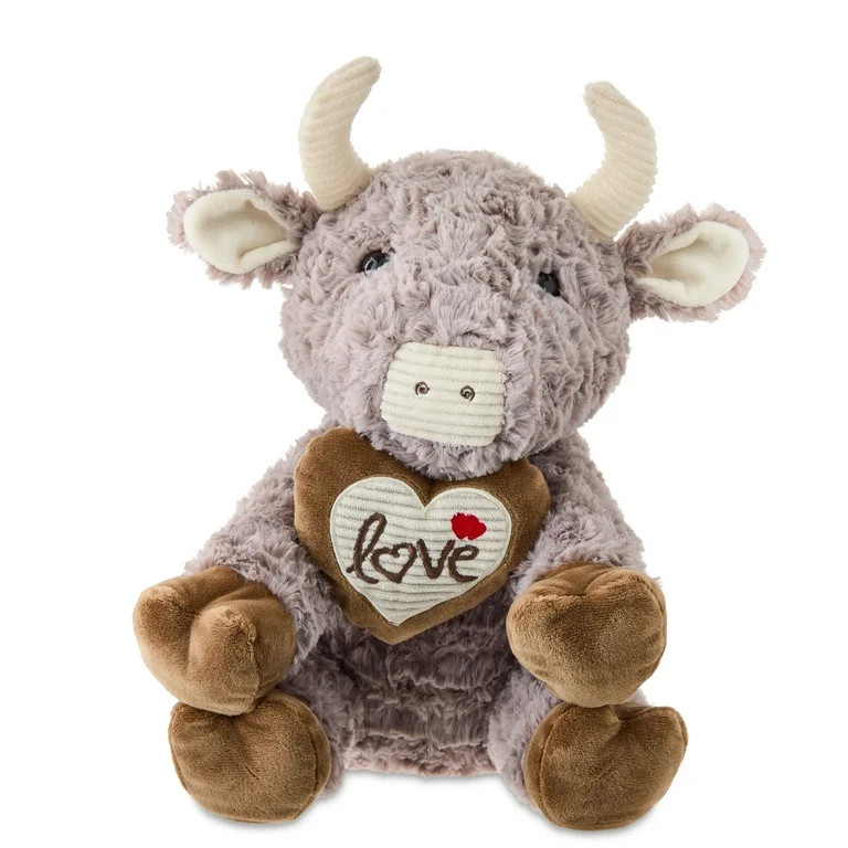 Medium Swirl Highland Cow Plush, Brown, 13", Valentine's Day by Way To Celebrate | Walmart (US)