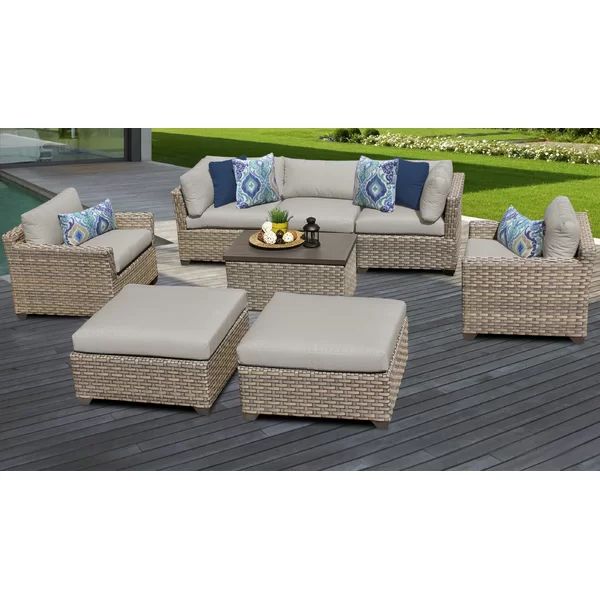 Rochford 8 Piece Rattan Sectional Seating Group with Cushions | Wayfair North America