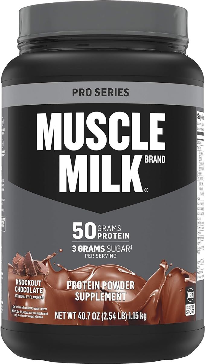 Muscle Milk Pro Series Protein Powder, Knockout Chocolate, 50g Protein, 2.54 Pound, 14 Servings | Amazon (US)