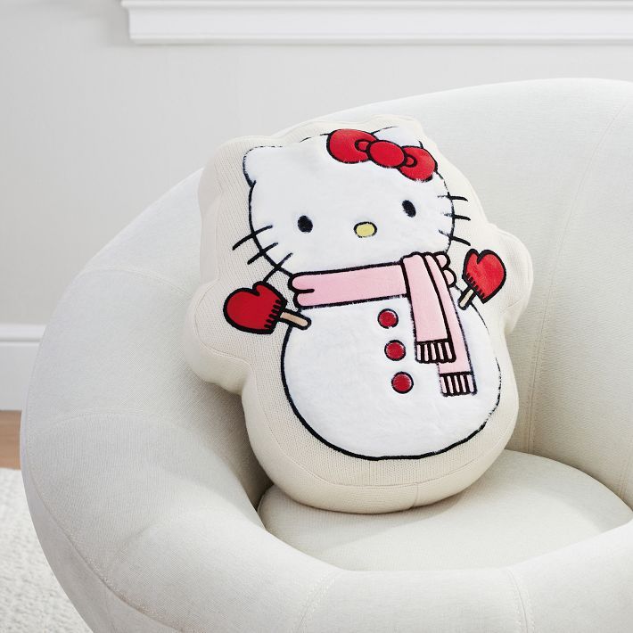 Hello Kitty® Snowman Pillow | Pottery Barn Teen