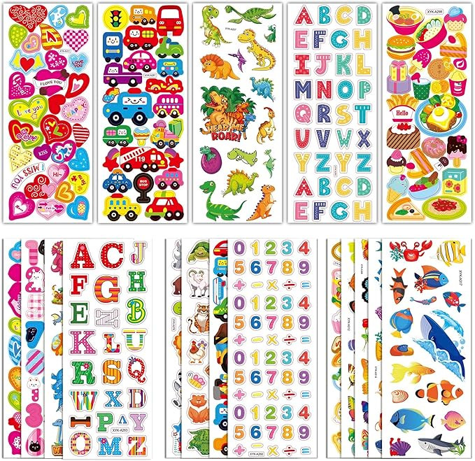 Stocking Stuffers for Kids - Puffy Stickers,3D Stickers for Kids Toddlers - 500+ Cute Stickers Pa... | Amazon (US)