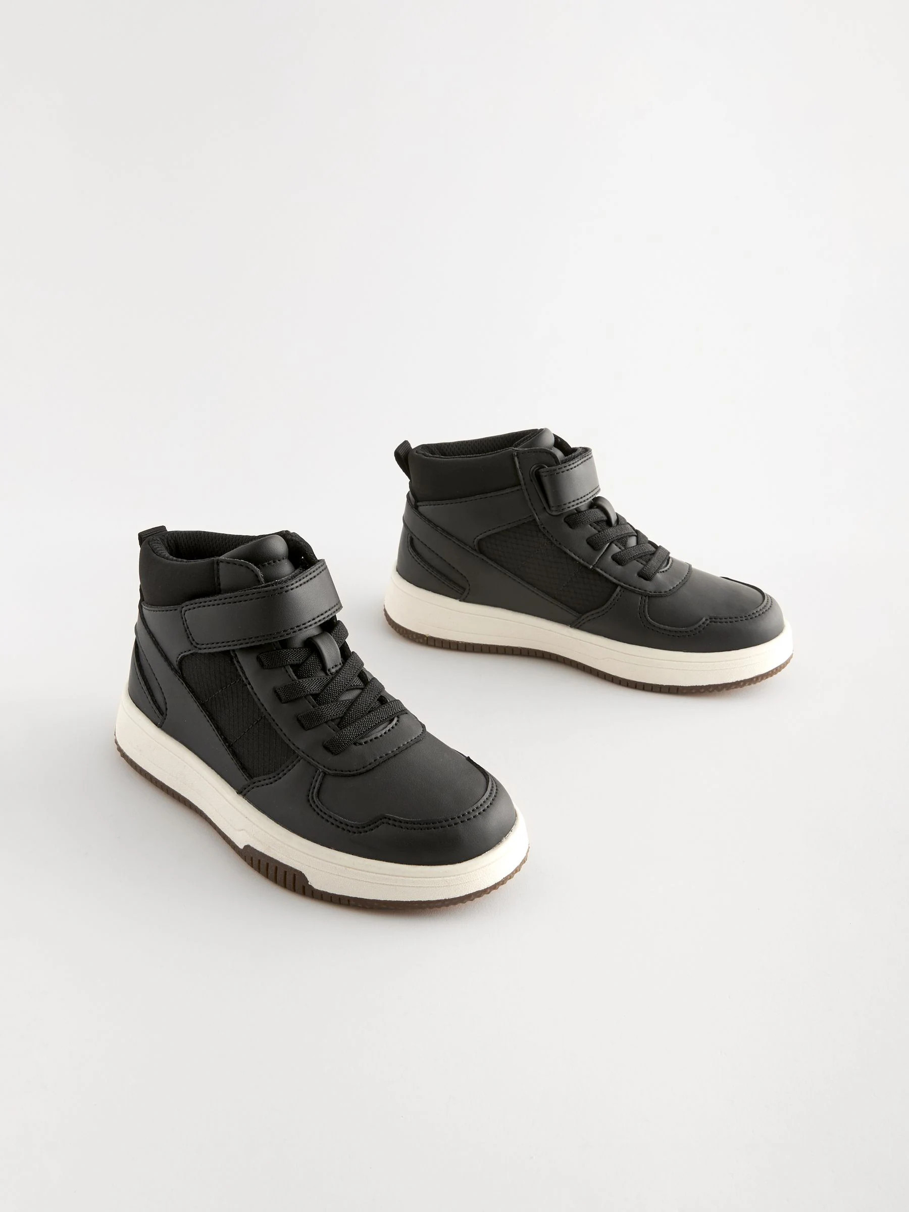 Next Black Standard Fit (F) High Top Trainers | Next US