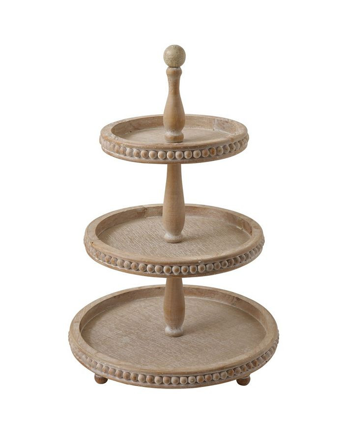 Round 3-Tier Decorative Wood Tray | Macys (US)
