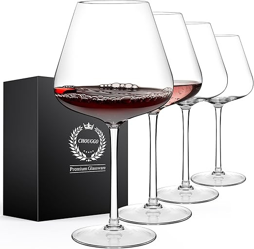 Chouggo Super Large 28Oz Wine Glasses Set of 4, Hand Blown Crystal Red Wine or White Wine Burgund... | Amazon (US)