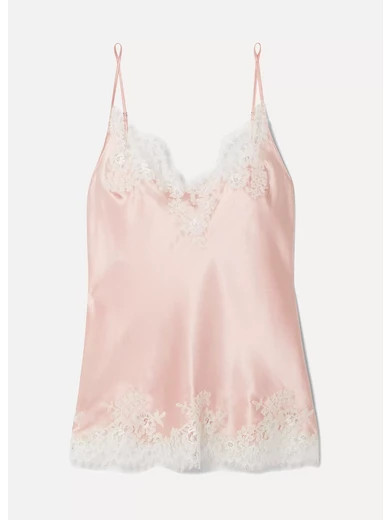 Hôtel Particulier Chantilly lace-trimmed silk-blend satin camisole | NET-A-PORTER (US)