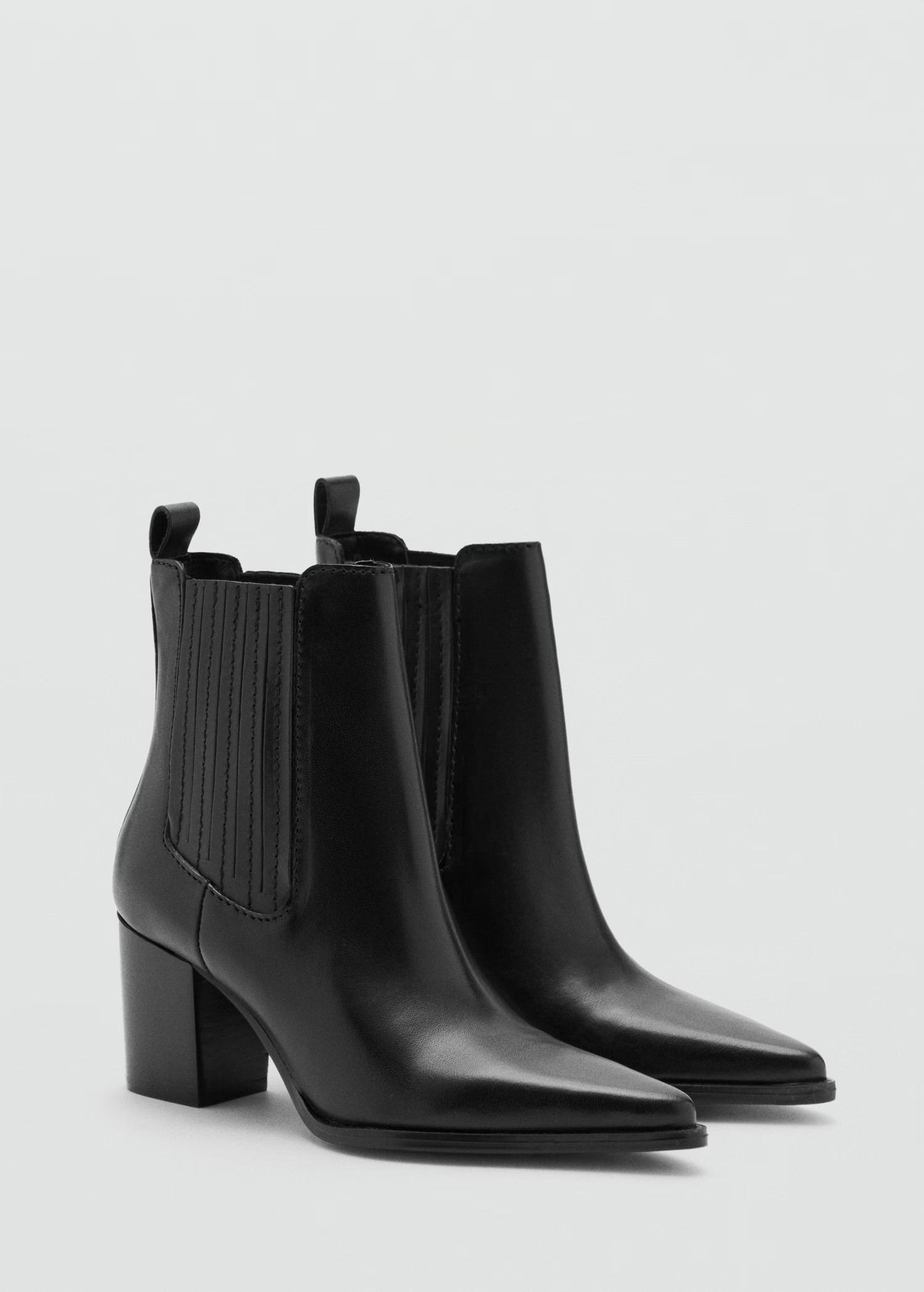 Leather pointed ankle boots | Mango (US/MX/AU)