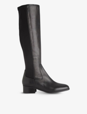 Bella stretch-panel knee-high leather boots | Selfridges