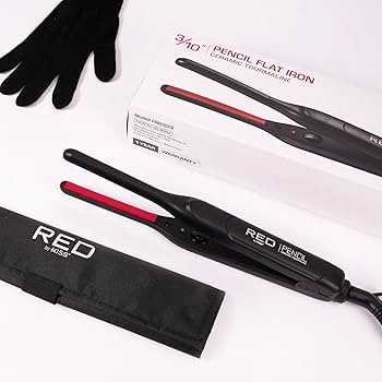 Red by Kiss Pencil Flat Iron up to 450°F Thin Small Tourmaline Ceramic Plate 0.3 inch (3/10") fo... | Amazon (US)