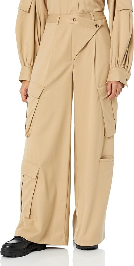 The Drop Women's Travertine Asymmetric Wide-Leg Cargo Pant by @karenbritchick | Amazon (US)