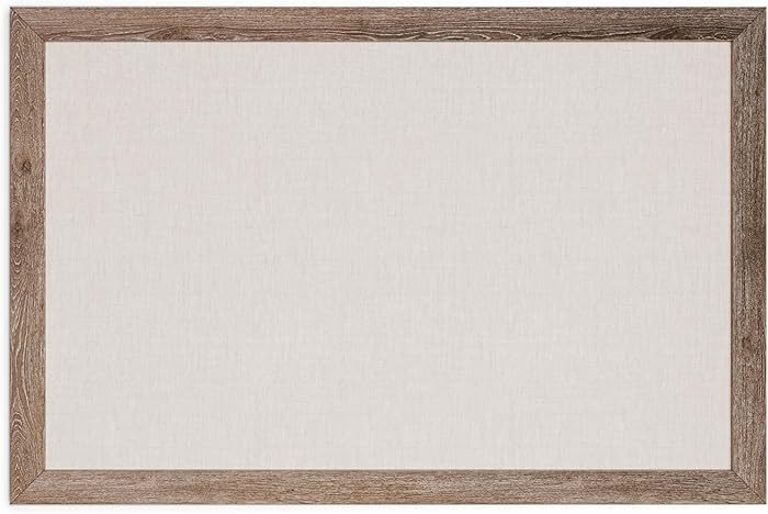 U Brands Linen Cork Linen Bulletin Board, 23 x 35 Inches, Rustic Wood Frame (4891U00-01) | Amazon (CA)