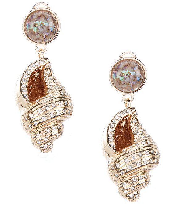 x Brooke Webb of KBStyled Maya Embellished Shell Drop Earrings | Dillard's