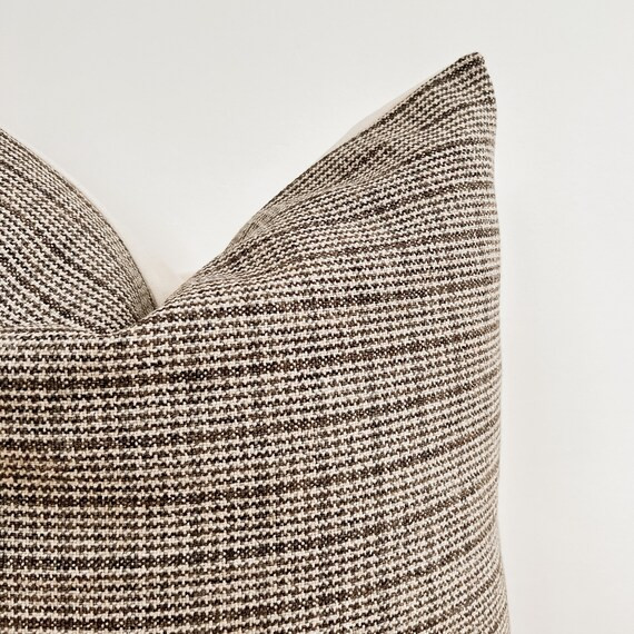 The Brooklyn l Plaid Throw Pillow l Accent Pillow Cover l Brown Throw Pillow l Neutral Home Decor... | Etsy (US)